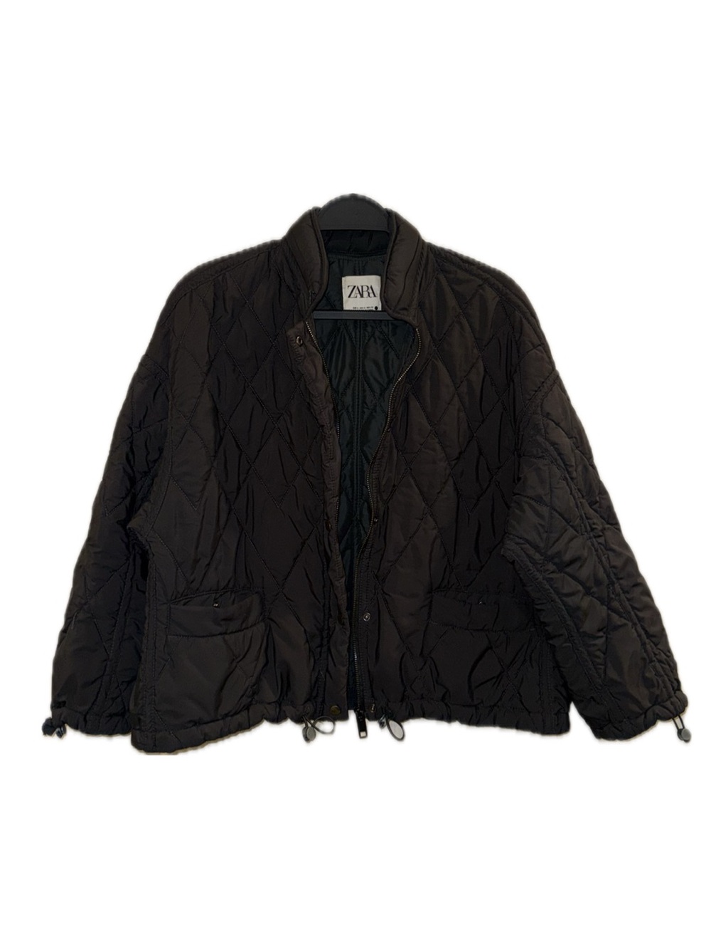 ZARA Black Quilted Puffer Jacket for Women